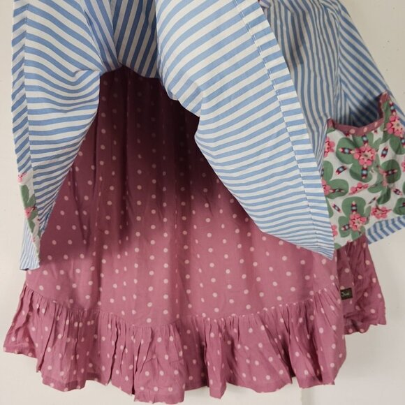 Matilda Jane Country Skirt Layered Tiered Ruffled Pockets Stripe Sm Countrycore - Picture 8 of 9